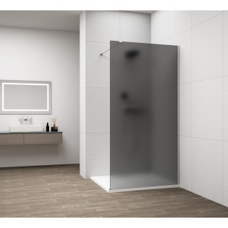 ESCA CHROME sprchová zástěna k instalaci ke stěně, kouřové matné sklo, 1500 mm ES1415-01