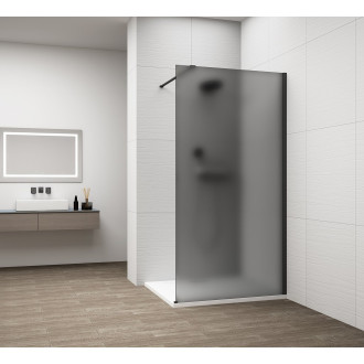ESCA BLACK MATT sprchová zástěna ke stěně, kouřové matné sklo, 1500 mm ES1415-02