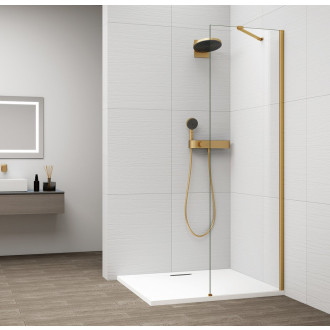 ESCA GOLD MATT sprchová zástěna k instalaci ke stěně, sklo čiré, 300 mm ES1030-04