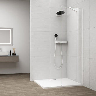 ESCA WHITE MATT sprchová zástěna k instalaci ke stěně, sklo čiré, 400 mm ES1040-03