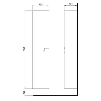 Koupelnová skříňka vysoká Kolo Twins 35x180 cm bílá lesk SIKONKOTWVSBL