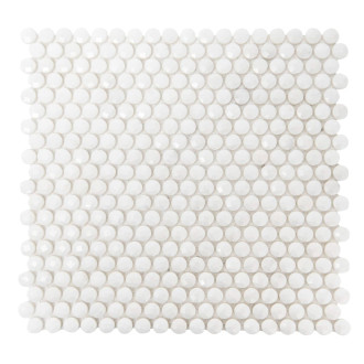 Kamenná mozaika Premium Mosaic Stone bílá 30x30 cm leštěná STMOSDIA15WHP
