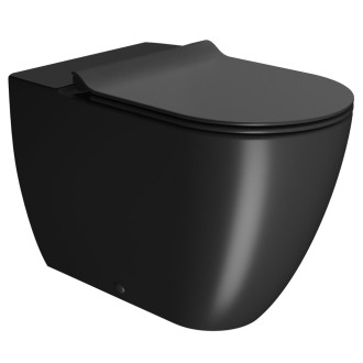 PURA WC mísa kombi spodní/zadní odpad, Swirlflush, 36x63cm, černá dual-mat