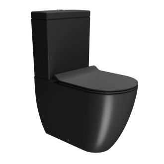 PURA WC mísa kombi spodní/zadní odpad, Swirlflush, 36x63cm, černá dual-mat