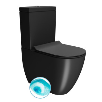 PURA WC kombi, Swirlflush, spodní/zadní odpad, černá dual-mat 59733
