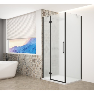 TRINITY BLACK obdélníkový sprchový kout 1200x800mm, matné sklo, levé GT5680-12ML-B