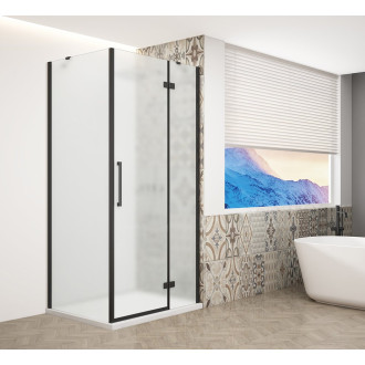 TRINITY BLACK obdélníkový sprchový kout 900x800mm, matné sklo, pravé GT5680-90MR-B