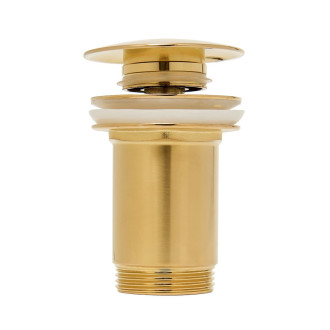 ALCA  A392-G-B Výpust umyvadlová CLICK/CLACK 5/4" s přepadem , GOLD-kartáčovaný mat