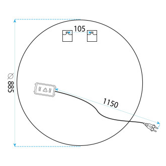 REA Zrcadlo LED 90cm HZJ090 HOM-02822