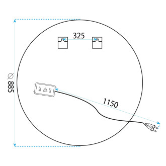 REA Zrcadlo LED 90cm BAS HOM-05521