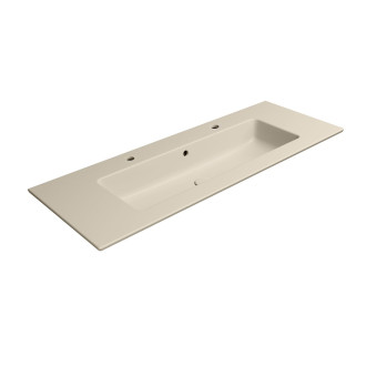 PURA keramické umyvadlo Slim 122x46cm, 2 otvory, creta mat