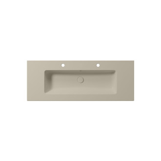 PURA keramické umyvadlo Slim 122x46cm, 2 otvory, creta mat
