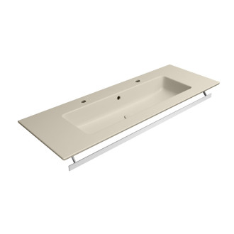 PURA keramické umyvadlo Slim 122x46cm, 2 otvory, creta mat
