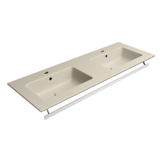 PURA keramické dvojumyvadlo Slim 122x46cm, creta mat