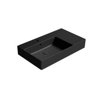 KUBE X keramické umyvadlo 80x47cm, s odkládací plochou vpravo, černá mat