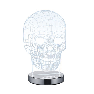 LED stolní lampa Reality Skull chrom R52461106