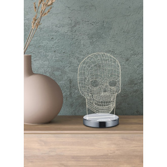 LED stolní lampa Reality Skull chrom R52461106