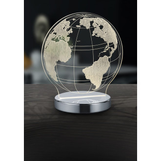 LED stolní lampa Reality Globe chrom R52481106