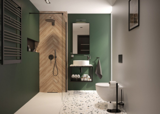 Deante KERRIA PLUS NERO KTS_N30P Walk-in 100,černá