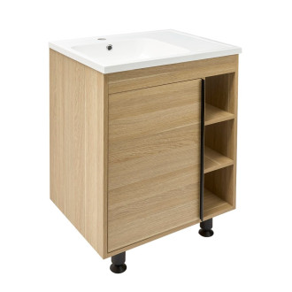 Koupelnová skříňka s umyvadlem Naturel Lucca 59x70x45 cm dub mat LUCCA60D