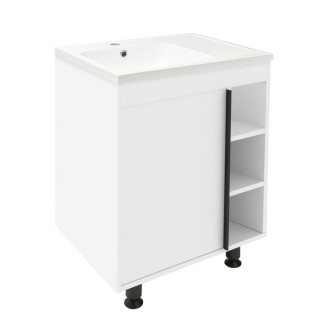 Koupelnová skříňka s umyvadlem Naturel Lucca 59x70x45 cm bílá lesk LUCCA60W