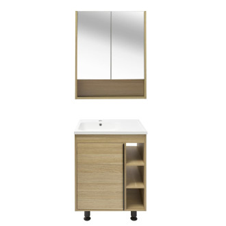 Koupelnová sestava s umyvadlem a zrcadlovou skříňkou Naturel Lucca 59x70x45 cm dub mat LUCCASET60D