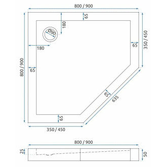 Rea Sprchový kout REA DIAMOND 90x90 BRUSH GOLD KPL-K6507