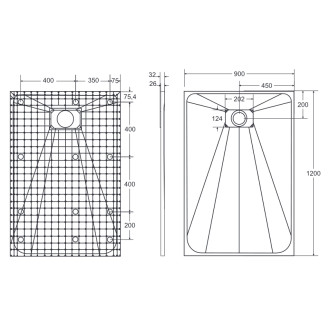BESCO VEXO OBDÉLNÍK, SMC vanička, 120x90x3,2 cm, bílá barva, bez nožiček VEXOOWD1290W