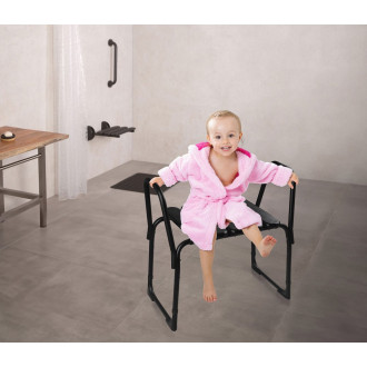 HANDICAP koupelnová stolička, výškově nastavitelná, černá A172110