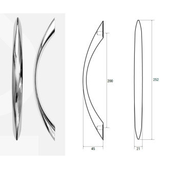 Madlo STANDARD k vanám Besco - chrom, délka 25,2 cm VANUCHST