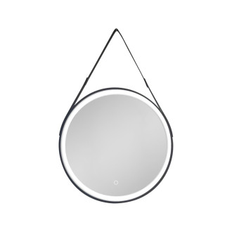 SAT zrcadlo na řemení pr.60cm černé IP44 SATZREMLED60CE