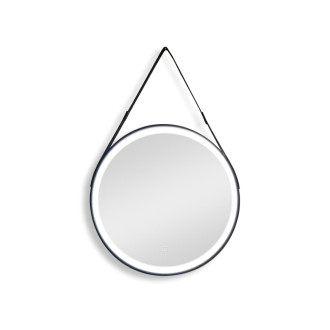 SAT zrcadlo na řemení pr.60cm černé IP44 SATZREMLED60CE