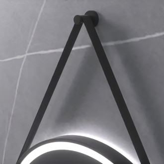 Rea Kulaté LED zrcadlo zavěšené na pásku 70 cm 104 HOM-02697