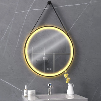 Rea Kulaté LED zrcadlo zavěšené na pásku 80cm 105 HOM-02698