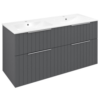 CIRASA umyvadlová skříňka s dvojumyvadlem 121x66x46cm, carina strip