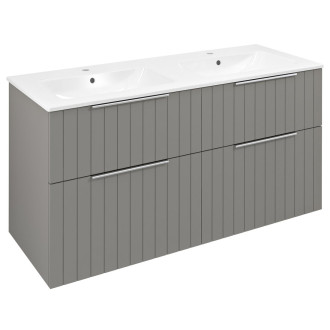 CIRASA umyvadlová skříňka s dvojumyvadlem 121x66x46cm, agila strip