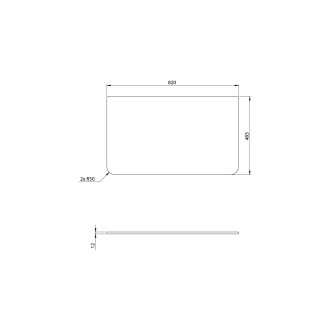 PREMIO deska kompozit 82x1,2x48,5cm, černá mat PRE080-3535