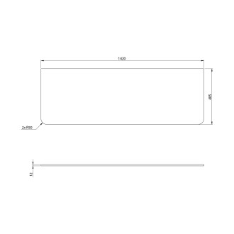 KERALA deska Rockstone 142x1,2x48,5cm, bílá mat KR140-0101