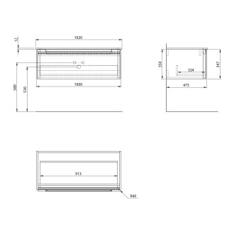 KERALA umyvadlová skříňka 100x35x47,5cm, 1x zásuvka, agila