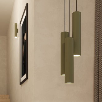 Závěsná lampa LAGOS 1 olivově zelená