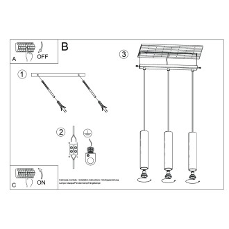 Závěsná lampa LAGOS 3L olivově zelená