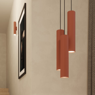 Závěsná lampa LAGOS 2 červená okrová