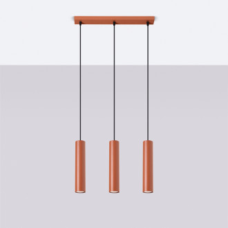 Závěsná lampa LAGOS 3L červená okrová