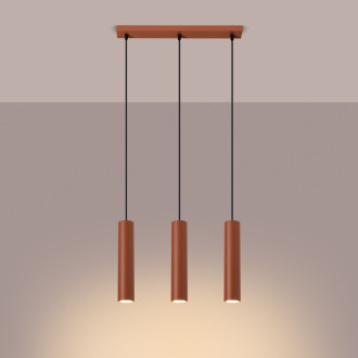 Závěsná lampa LAGOS 3L červená okrová