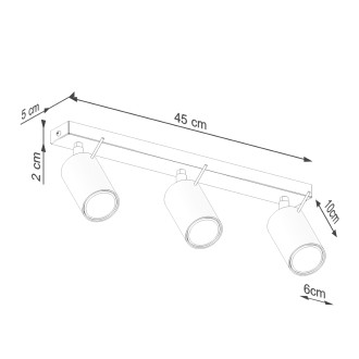 Stropní svítidlo RING 3L červená ochra