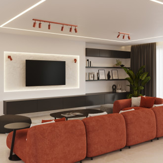 Stropní svítidlo RING 3L červená ochra