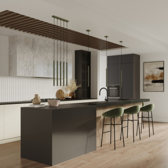 Závěsné svítidlo PASTELO 5P olivově zelené