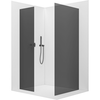 CERANO Sprchová zástěna Walk-in Onyx T L/P  černá mat, grafitové sklo 110x100