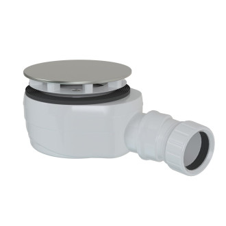 Vaničkový sifon, průměr 90mm, DN40, nízký, krytka nerez lesk 59137