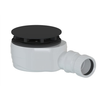 Vaničkový sifon, průměr 90mm, DN40, nízký, krytka černá mat 59138
